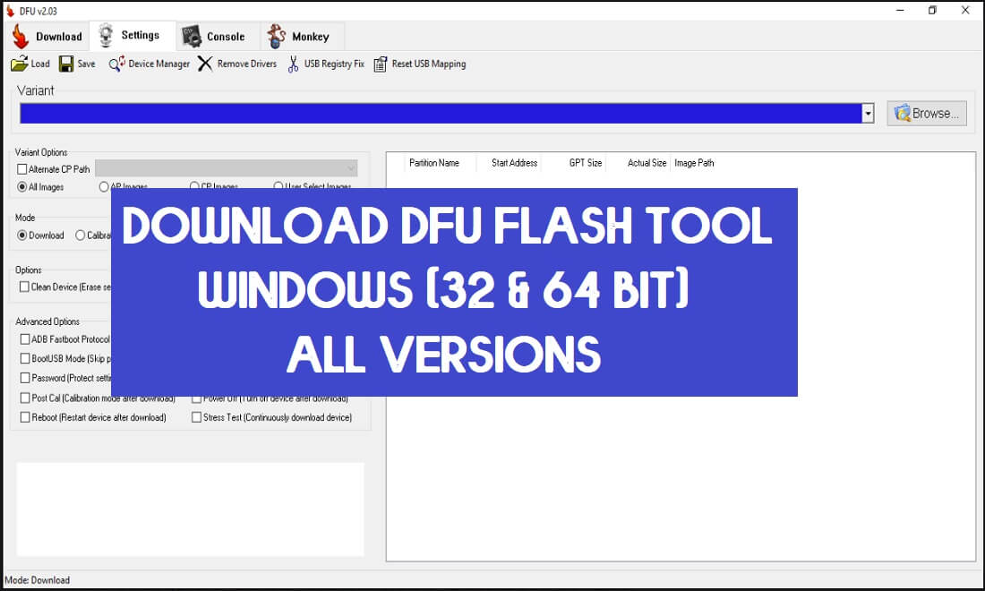 Download DFU Flash Tool for Windows (32 & 64 bit) All Versions