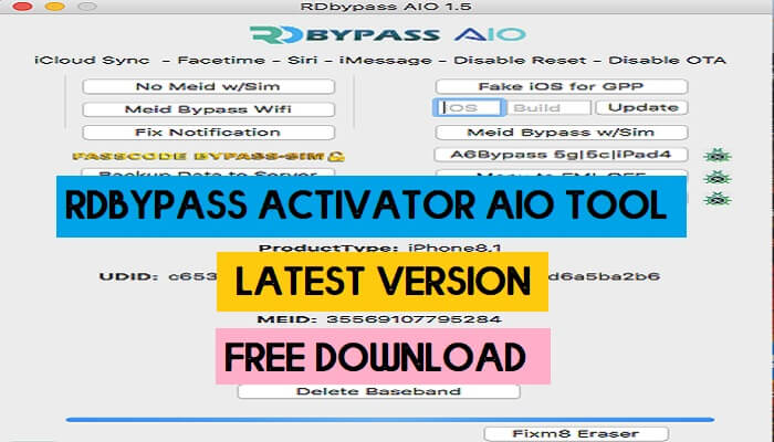 RDbypass Activator AIO Tool v1.5 Latest Version Free Download for MAC